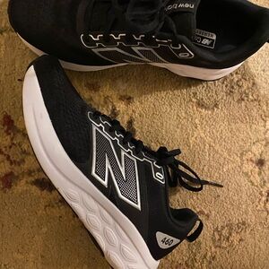 New Balance Black and White Athletic Shoes